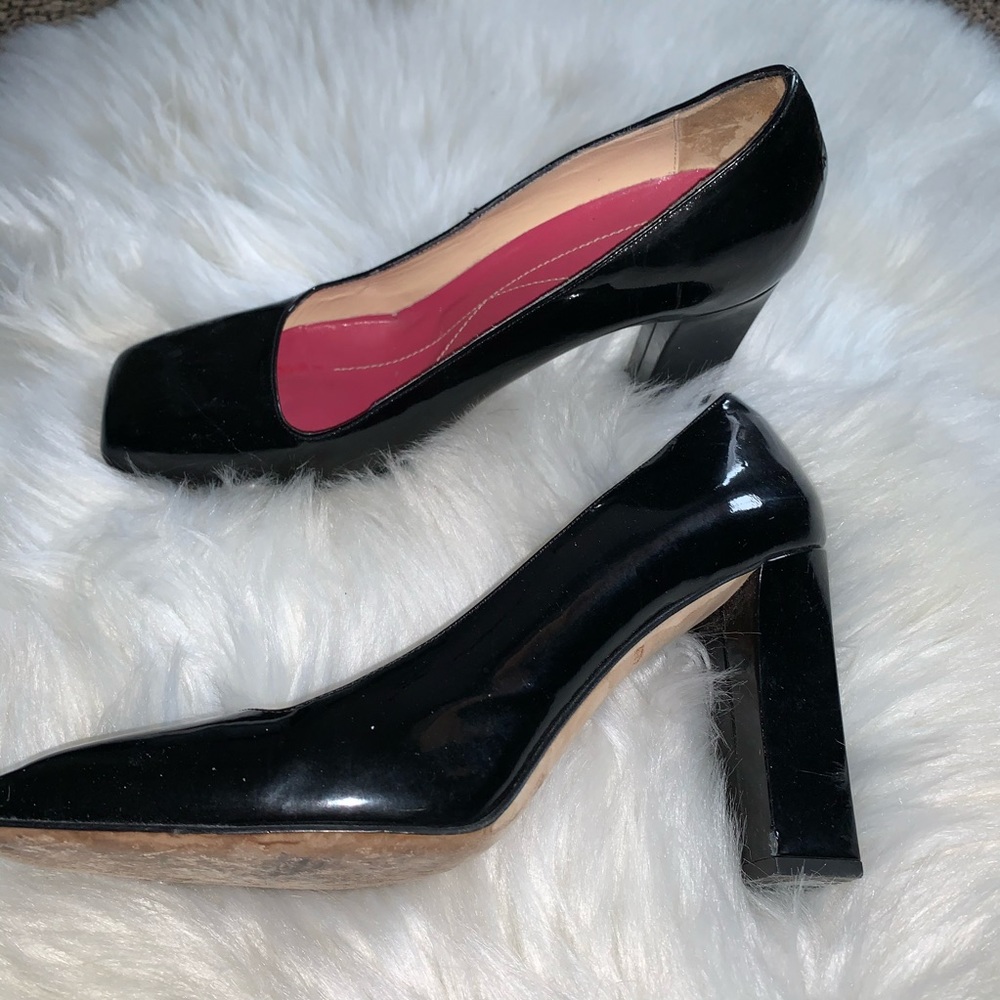Kate Spade Bianca patent leather block pum…